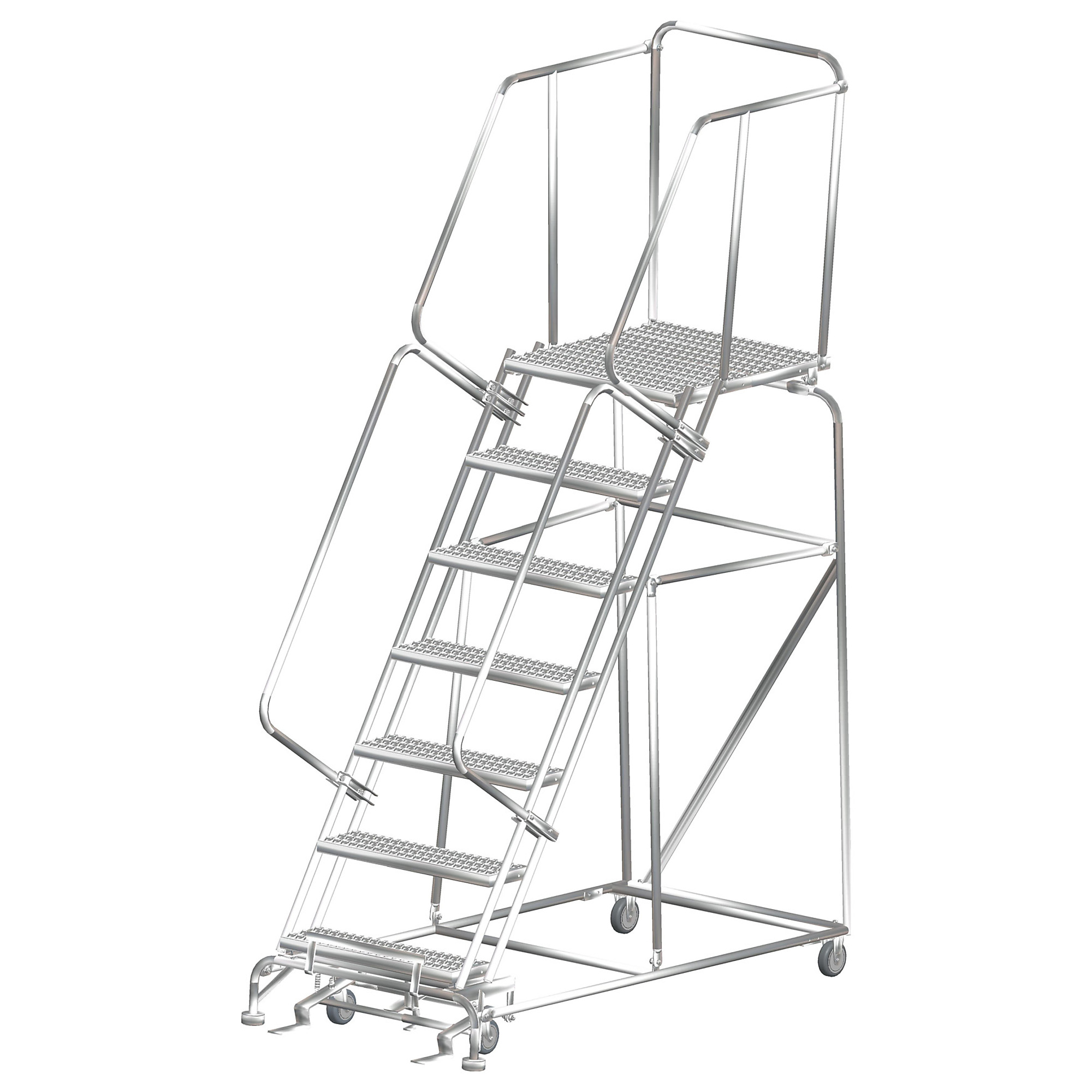 Ballymore, Stainless Steel Rolling Ladder, Overall Height 103 in, Steps 7, Material Stainless Steel, Model# SS073228G